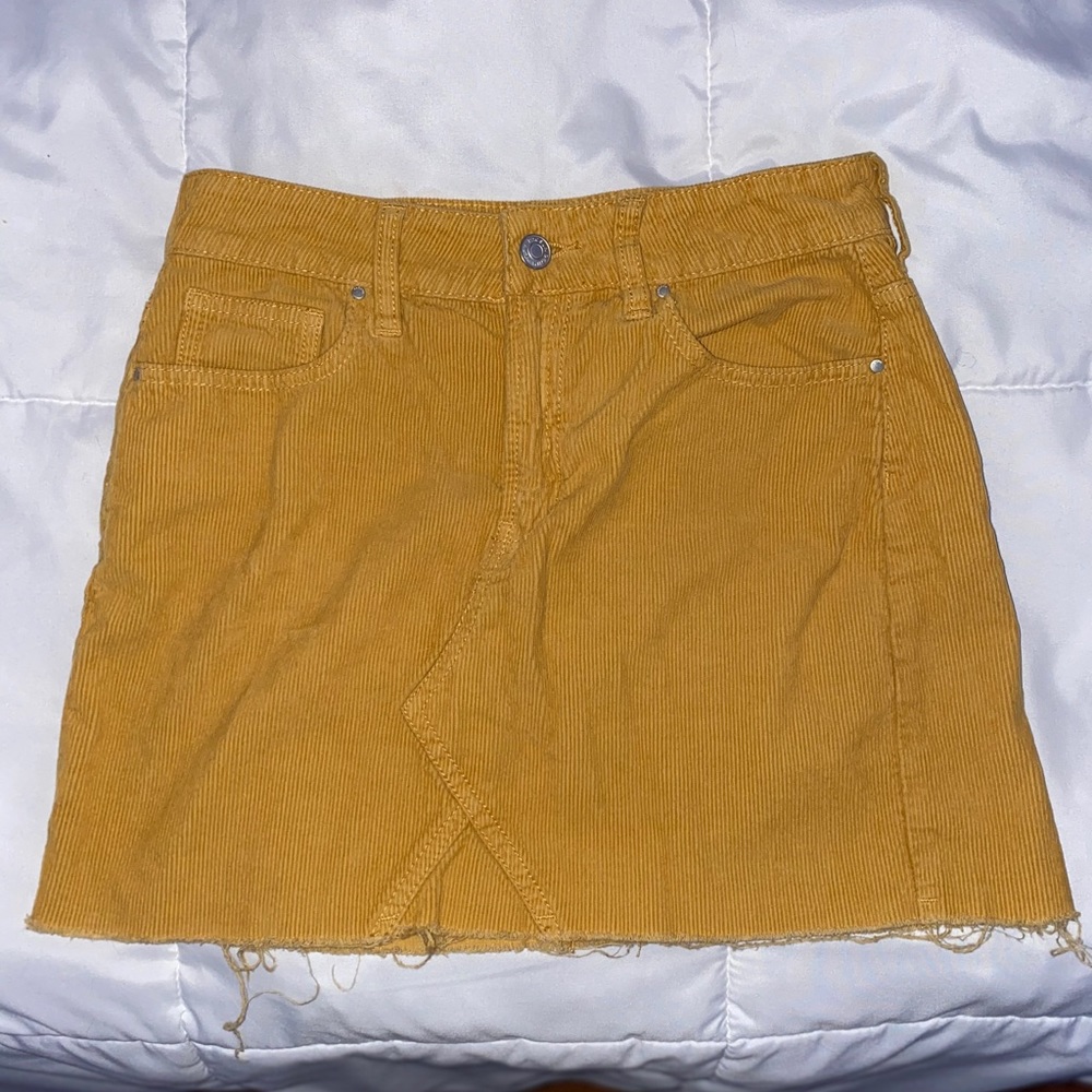 yellow corduroy skirt